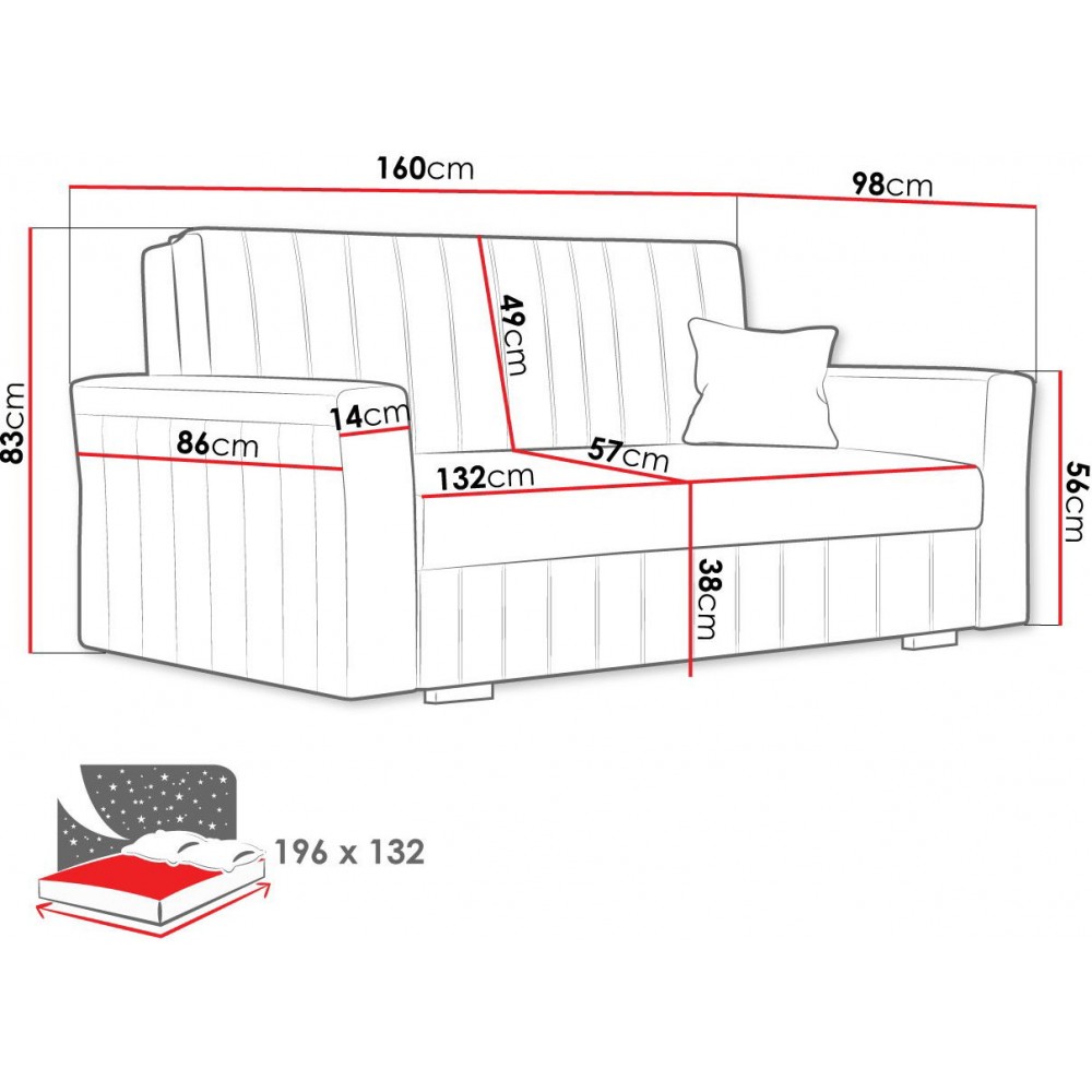 Καναπές - κρεβάτι Viva Glam III τριθέσιος-Mauro