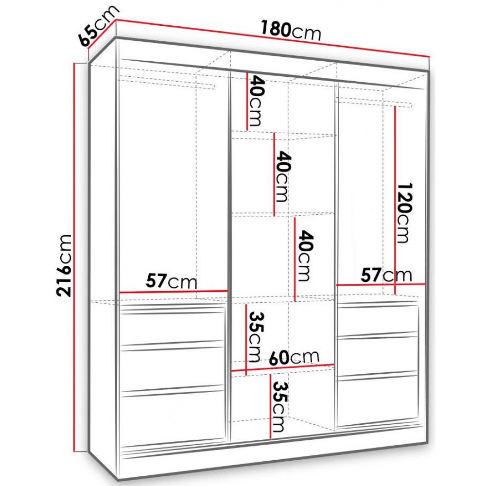 Ντουλάπα Haiti Τρίφυλλη-Fusiko-Mavro
