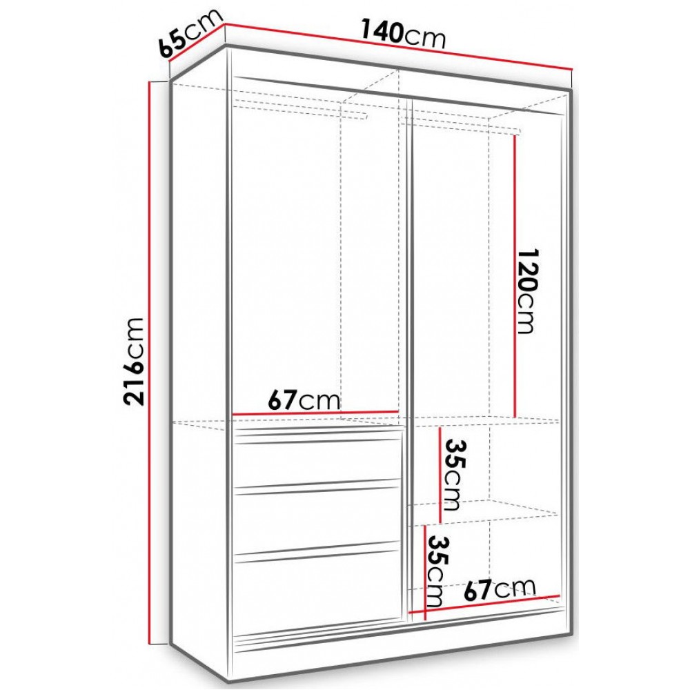 Ντουλάπα Haiti Δίφυλλη-Fusiko-Mavro