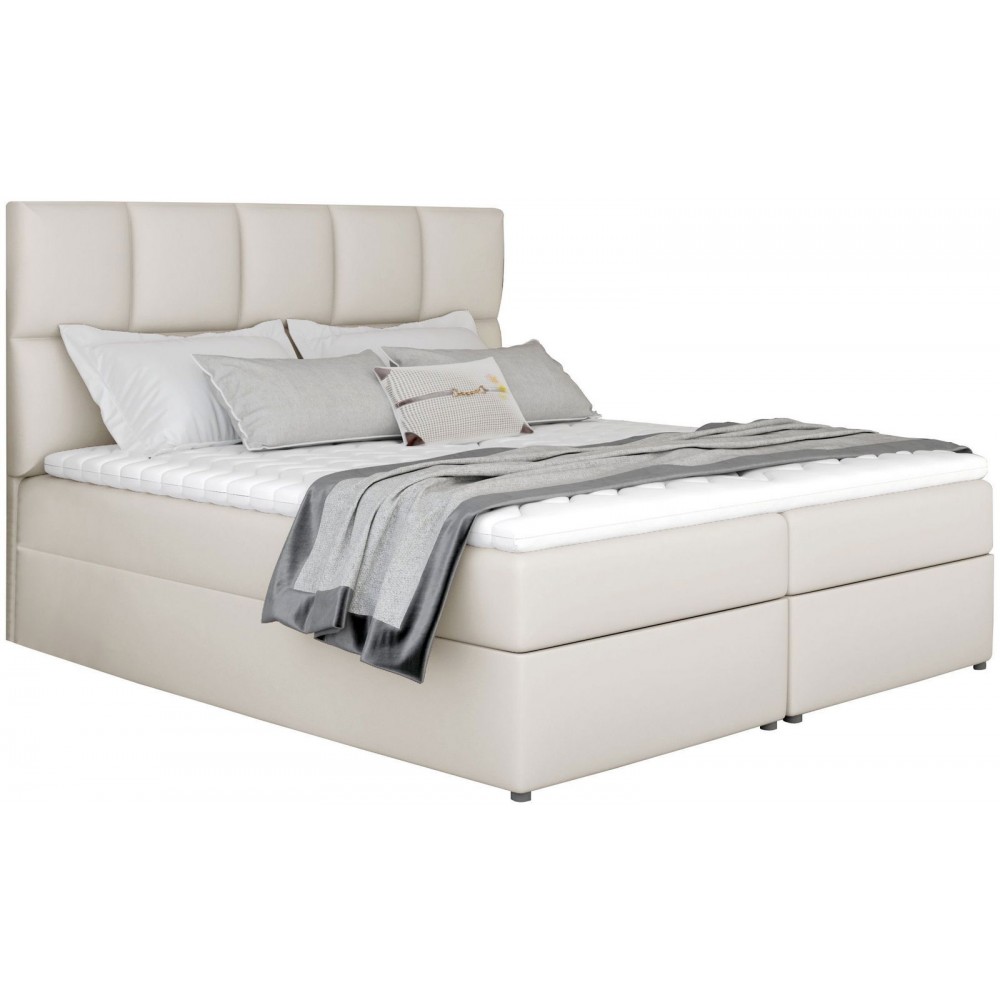 Επενδυμένο κρεβάτι Godleave-140 x 200-Ekrou