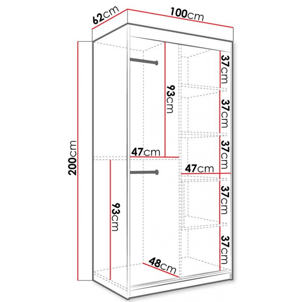 Ντουλάπα Marmur II-Leuko Marmaro