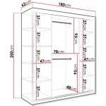 Ντουλάπα Marmur 180 II-Leuko Marmaro