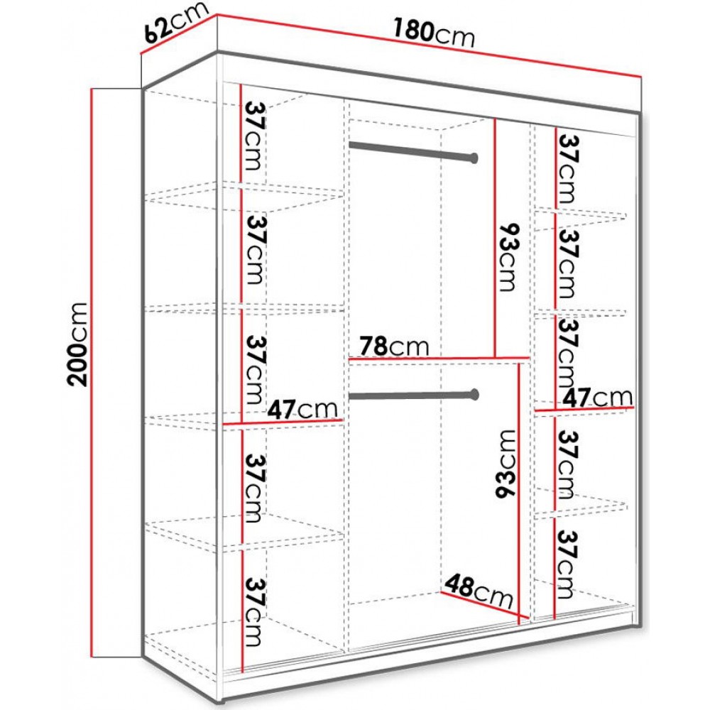 Ντουλάπα Marmur 180 II-Mauro Marmaro