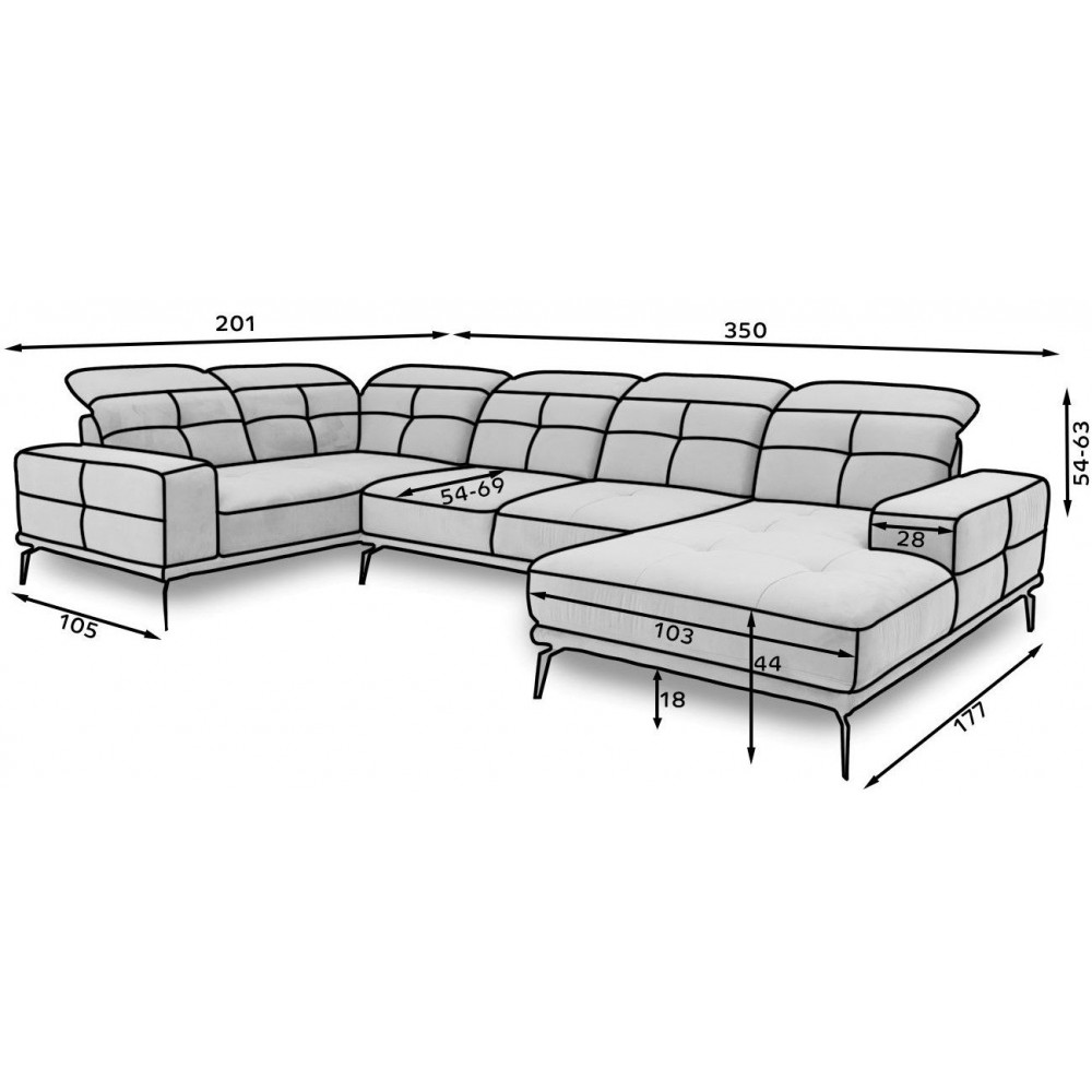 Γωνιακός καναπές Lamotta-Δεξιά-Gkri