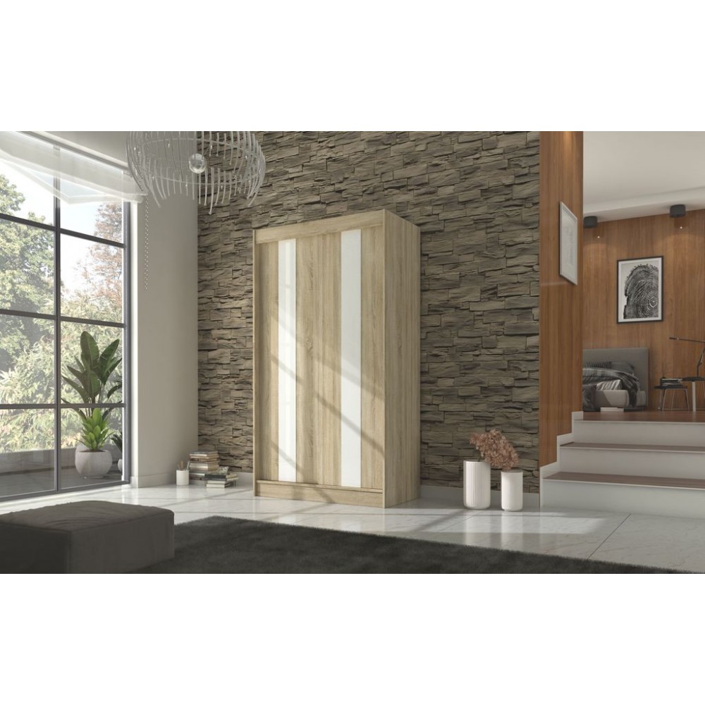 Ντουλάπα Furio 120 συρόμενη-Drus-Leuko 120x61x215