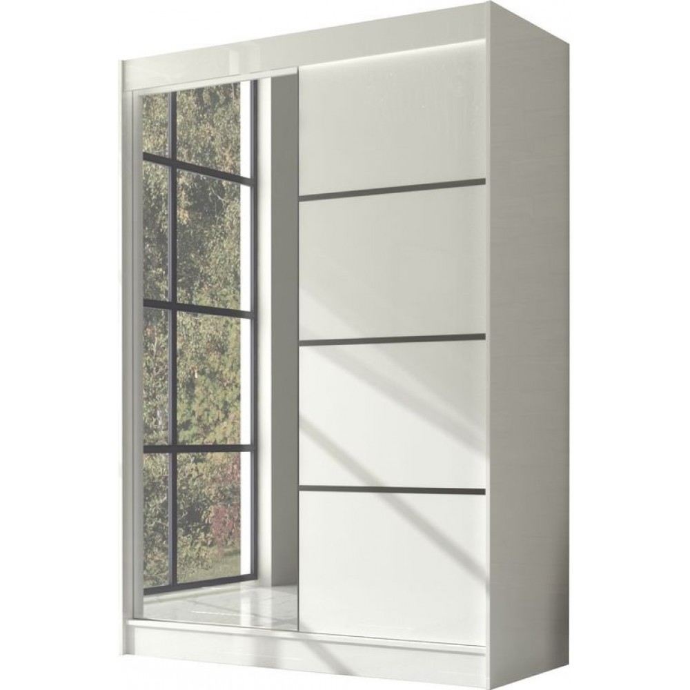 Ντουλάπα Ribeiro 150 συρόμενη-Leuko 150x61x215