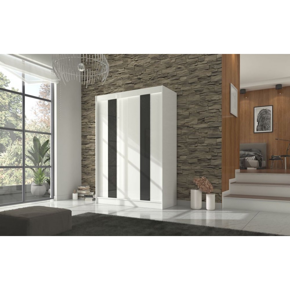 Ντουλάπα Furio 150 συρόμενη-Leuko-Mauro 150x61x215