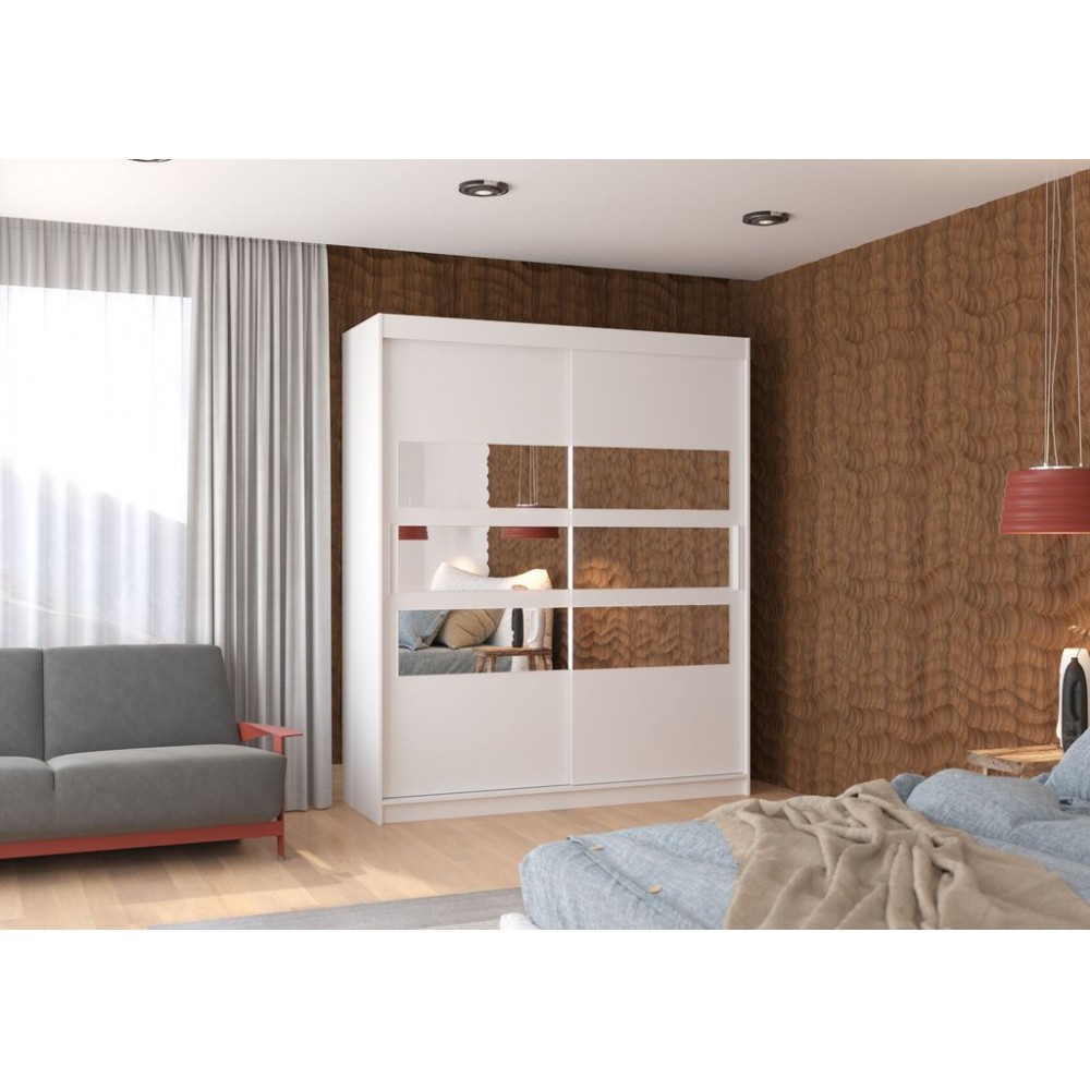 Ντουλάπα Getafe 180 συρόμενη-Leuko 180x58x215