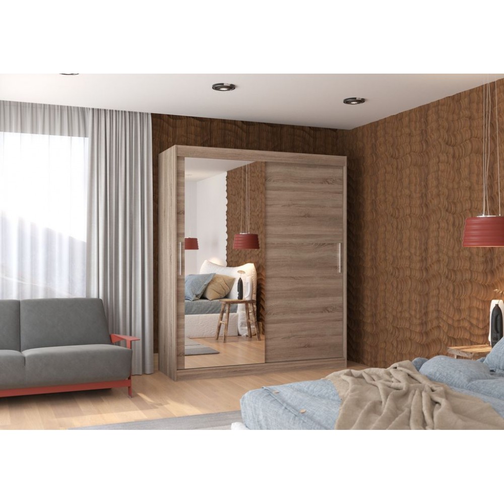 Ντουλάπα Fortnox 180 συρόμενη-Drus Skouro 180x58x215