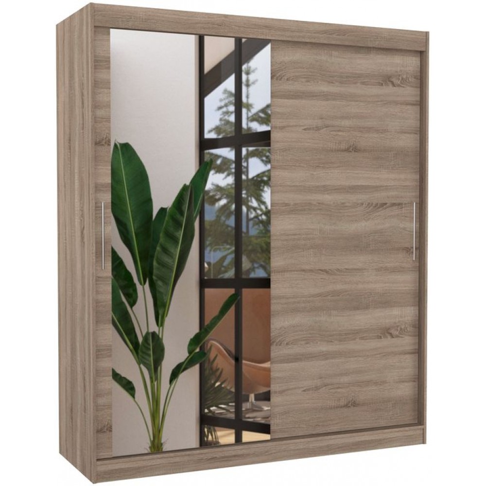 Ντουλάπα Fortnox 180 συρόμενη-Drus Skouro 180x58x215