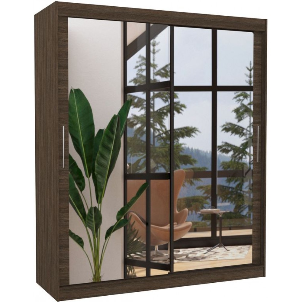 Ντουλάπα Lloyd 180 συρόμενη-Kafe 180x58x215