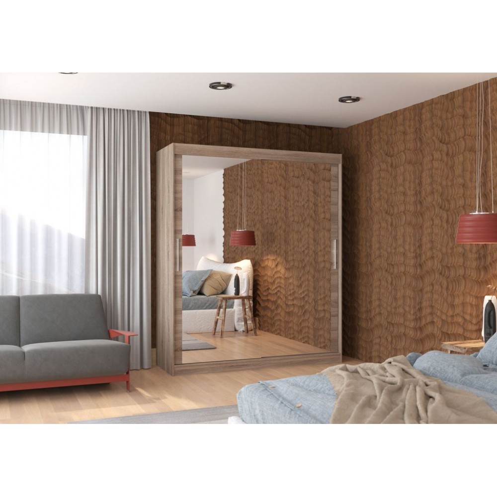 Ντουλάπα Lloyd 180 συρόμενη-Drus Skouro 180x58x215