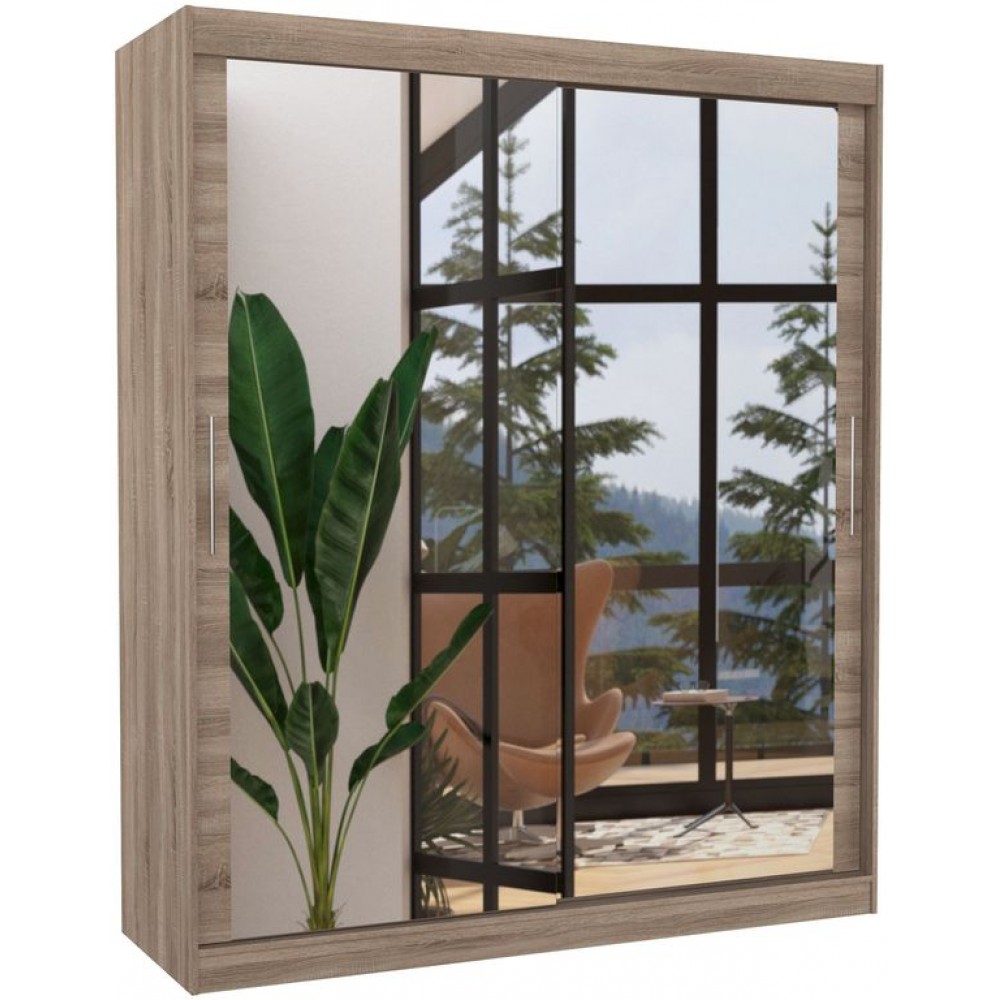 Ντουλάπα Lloyd 180 συρόμενη-Drus Skouro 180x58x215