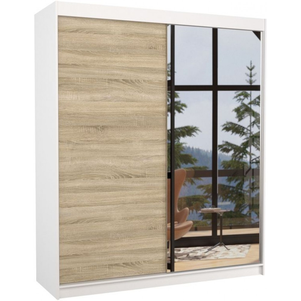 Ντουλάπα Vissal 180 συρόμενη-Leuko - Drus 180x58x215