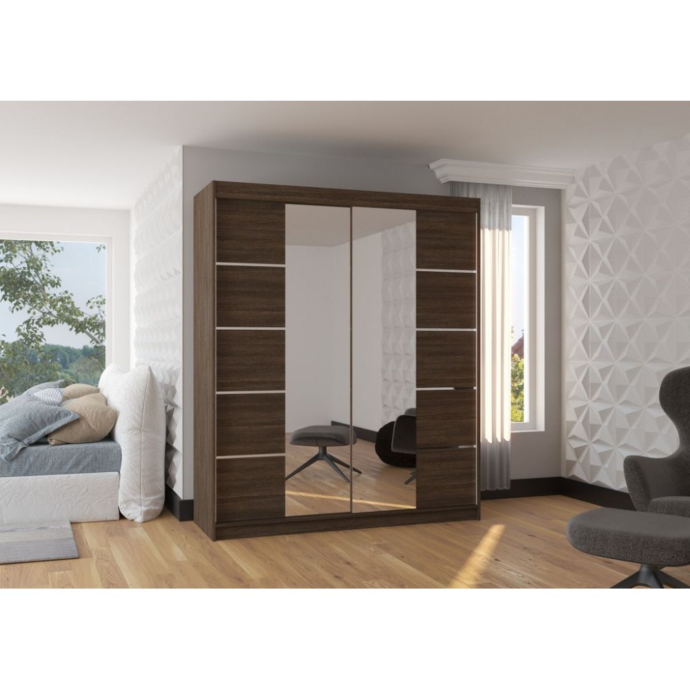 Ντουλάπα Scott 180 συρόμενη-Kafe 180x58x215