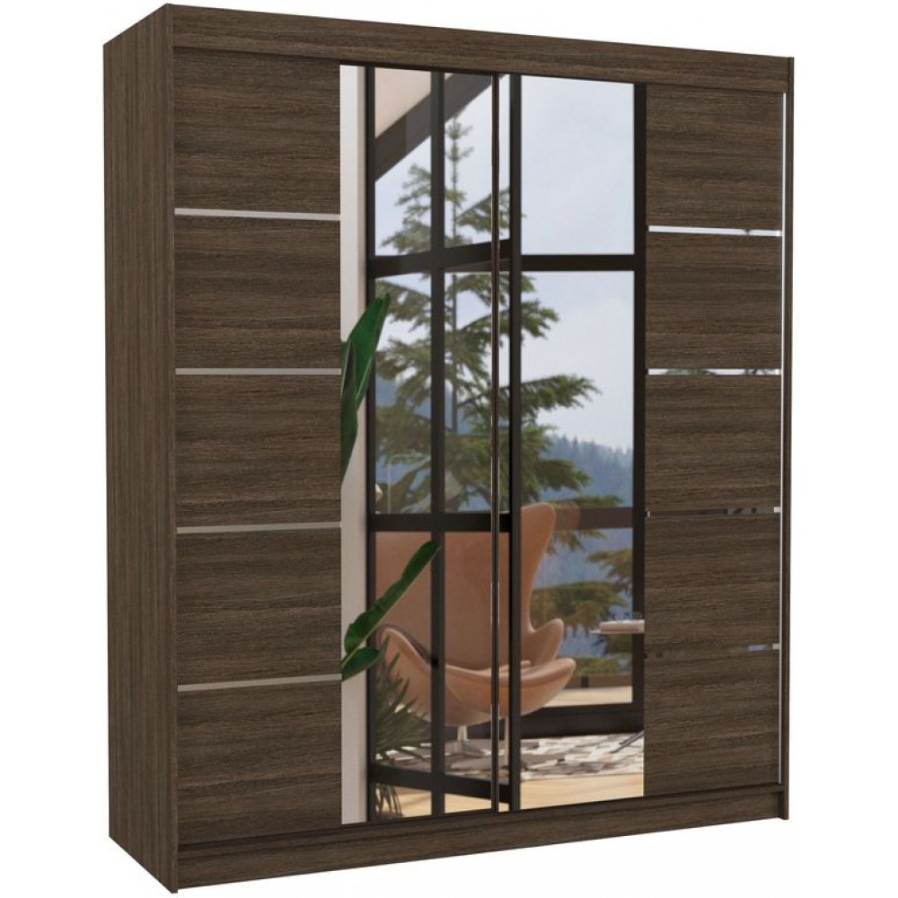 Ντουλάπα Scott 180 συρόμενη-Kafe 180x58x215