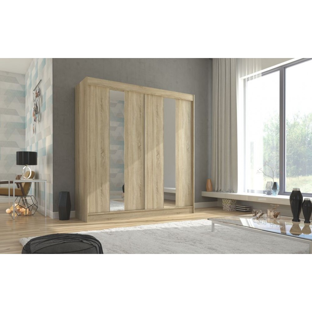 Ντουλάπα Norwich 200 συρόμενη-Drus anoixto 200x61x215