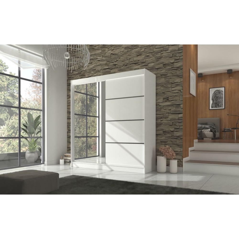 Ντουλάπα Ribeiro 200 συρόμενη-Leuko 200x61x215