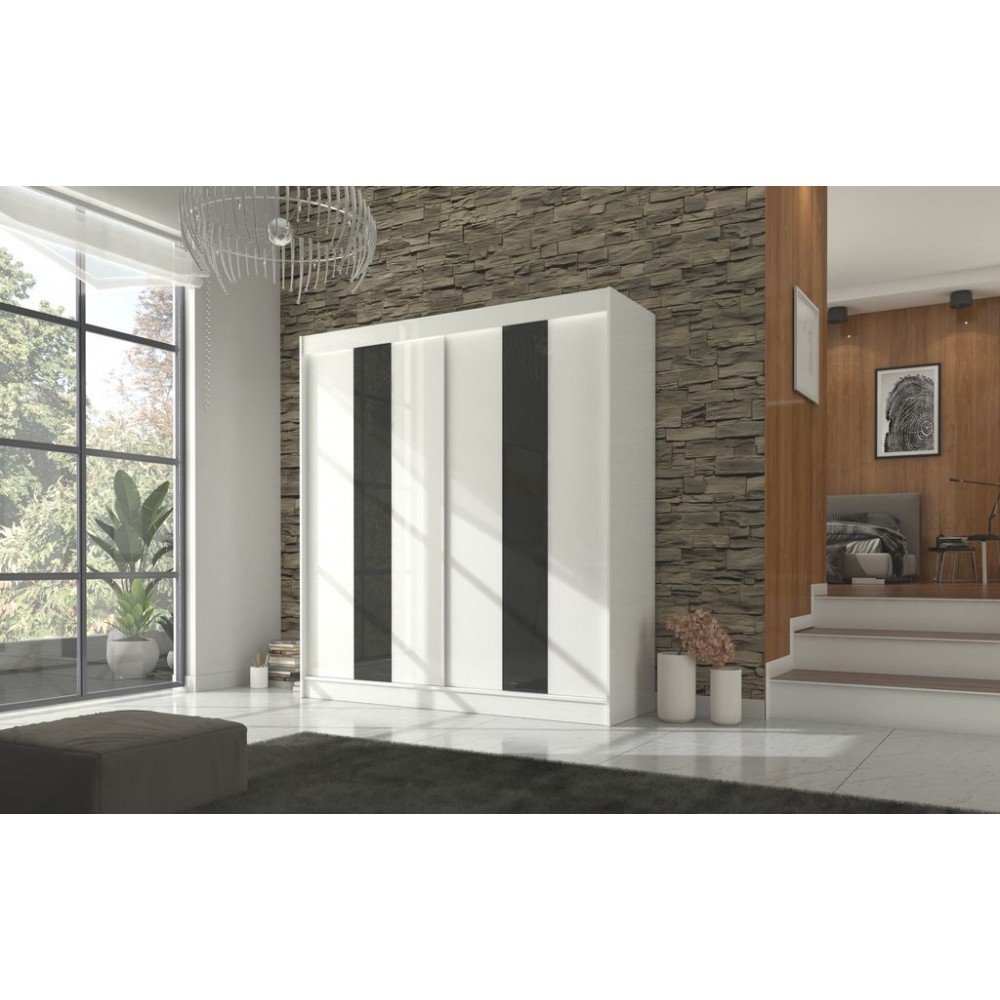 Ντουλάπα Furio 200 συρόμενη-Leuko-Mauro 200x61x215