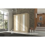 Ντουλάπα Furio 200 συρόμενη-Drus-Leuko 200x61x215