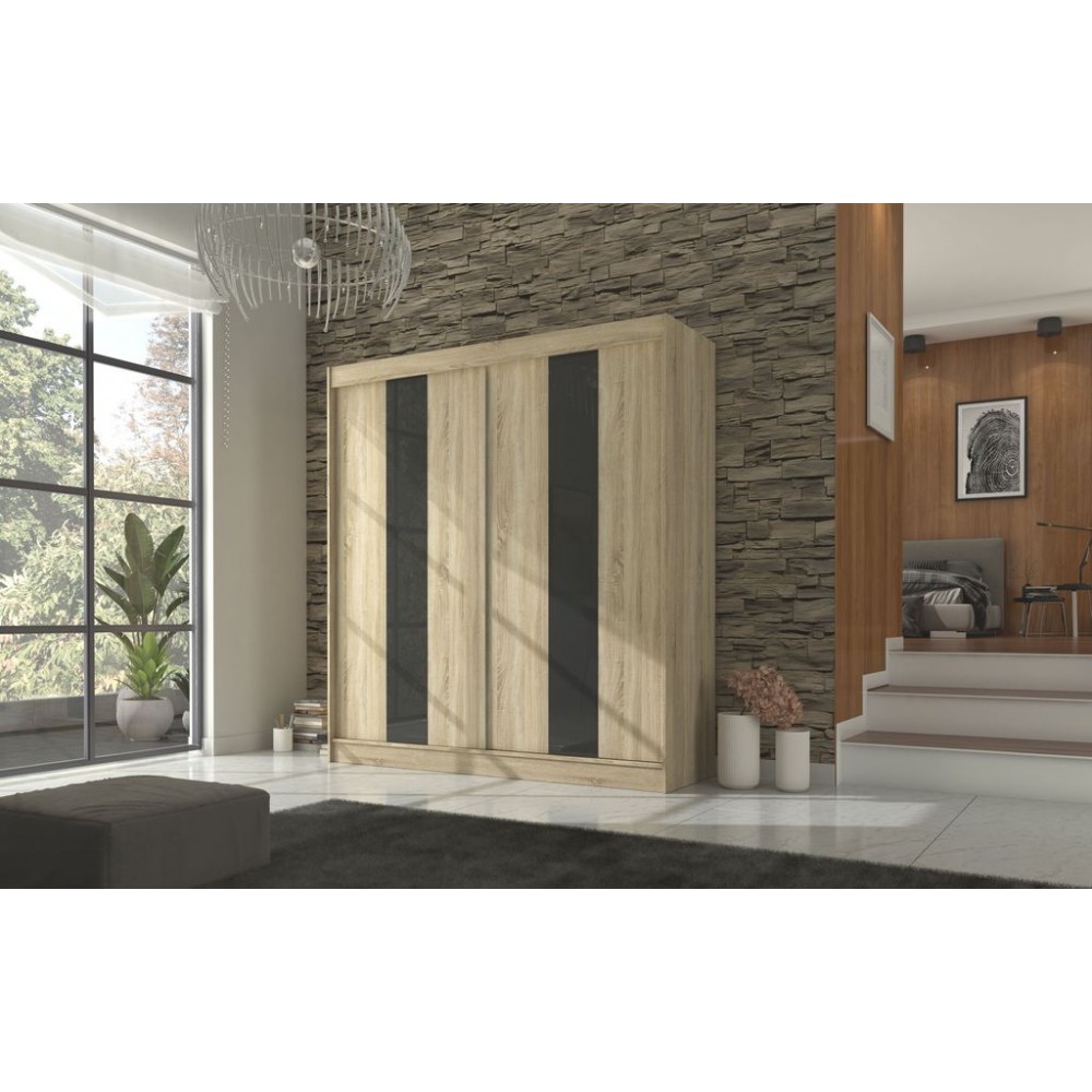Ντουλάπα Furio 200 συρόμενη-Drus-Mauro 200x61x215