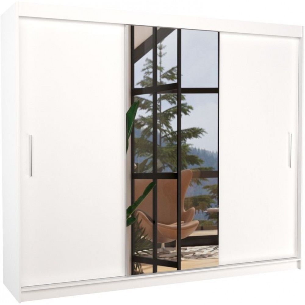 Ντουλάπα Zakaria 250 συρόμενη-Leuko 250x58x215