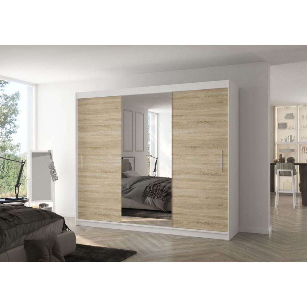 Ντουλάπα Zakaria 250 συρόμενη-Leuko - Drus 250x58x215