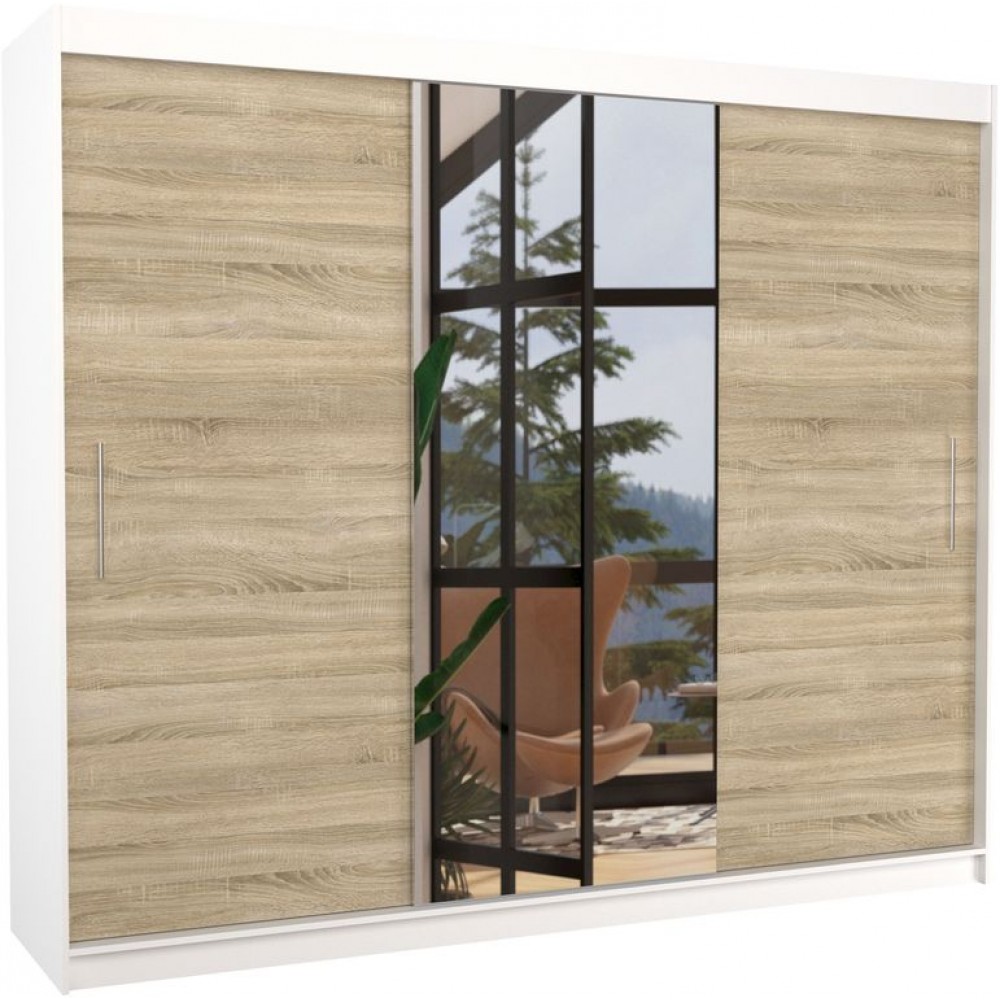 Ντουλάπα Zakaria 250 συρόμενη-Leuko - Drus 250x58x215