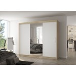 Ντουλάπα Zakaria 250 συρόμενη-Drus-Leuko 250x58x215