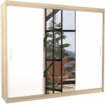 Ντουλάπα Zakaria 250 συρόμενη-Drus-Leuko 250x58x215