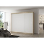 Ντουλάπα Antuan 250 συρόμενη-Drus-Leuko 250x58x215