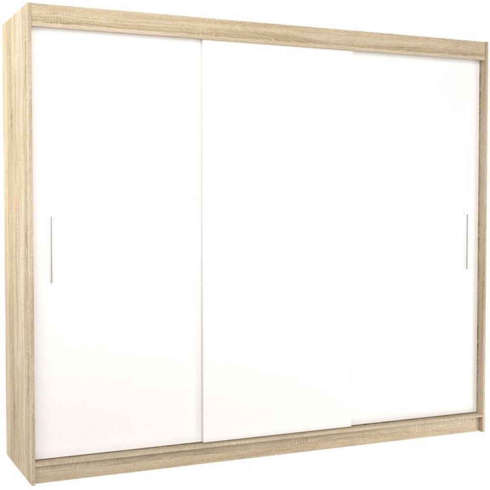 Ντουλάπα Antuan 250 συρόμενη-Drus-Leuko 250x58x215