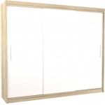 Ντουλάπα Antuan 250 συρόμενη-Drus-Leuko 250x58x215
