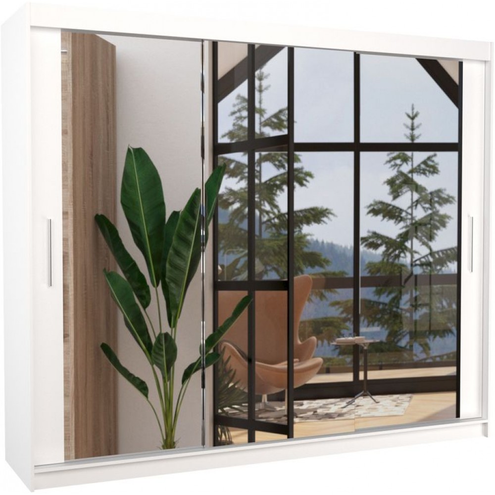 Ντουλάπα Wrexham 250 συρόμενη-Leuko 250x58x215
