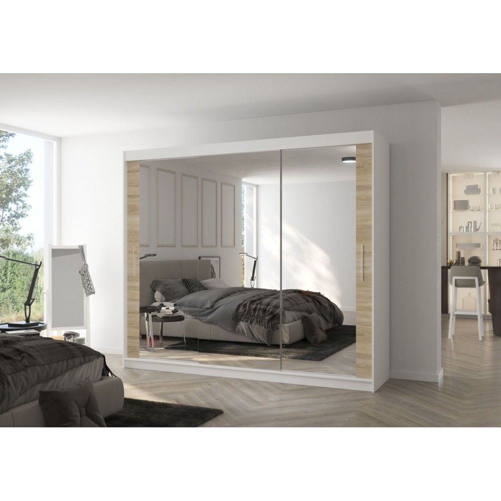 Ντουλάπα Wrexham 250 συρόμενη-Leuko - Drus 250x58x215