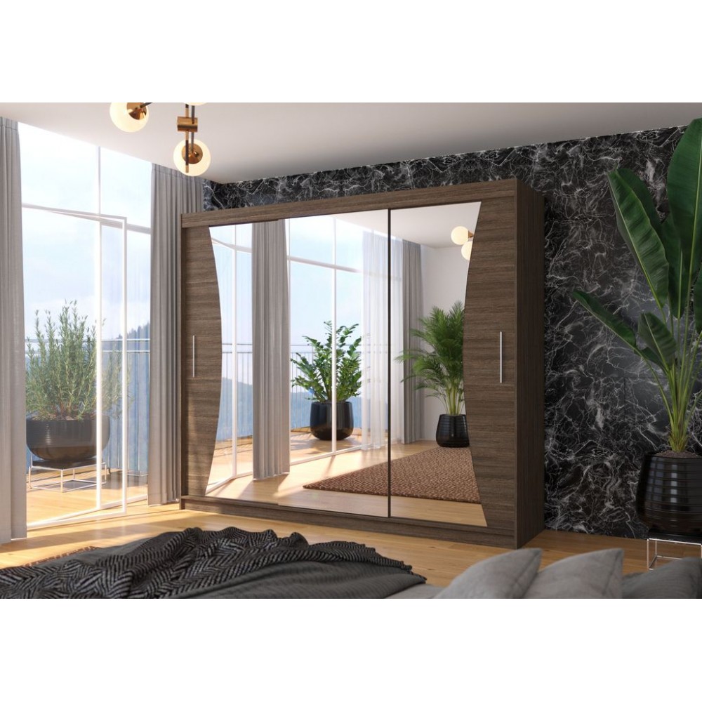 Ντουλάπα Maribo 250 συρόμενη-Kafe 250x58x215