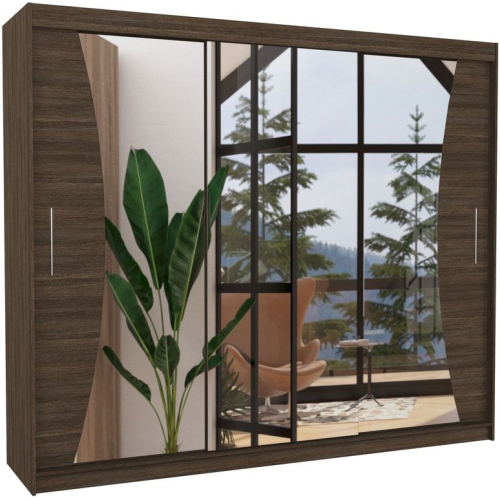 Ντουλάπα Maribo 250 συρόμενη-Kafe 250x58x215