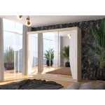 Ντουλάπα Maribo 250 συρόμενη-Drus-Leuko 250x58x215