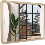 Ντουλάπα Maribo 250 συρόμενη-Drus-Leuko 250x58x215