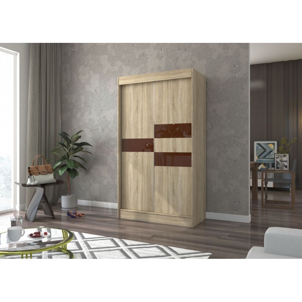 Ντουλάπα Riga 120 συρόμενη-Drus-Kafe 120x61x215