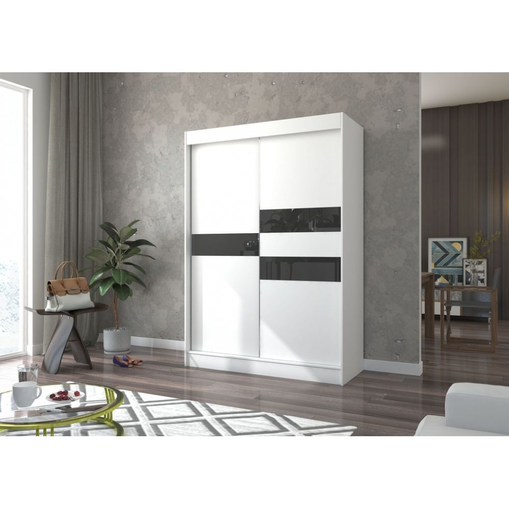 Ντουλάπα Riga 150 συρόμενη-Leuko-Mauro 150x61x215