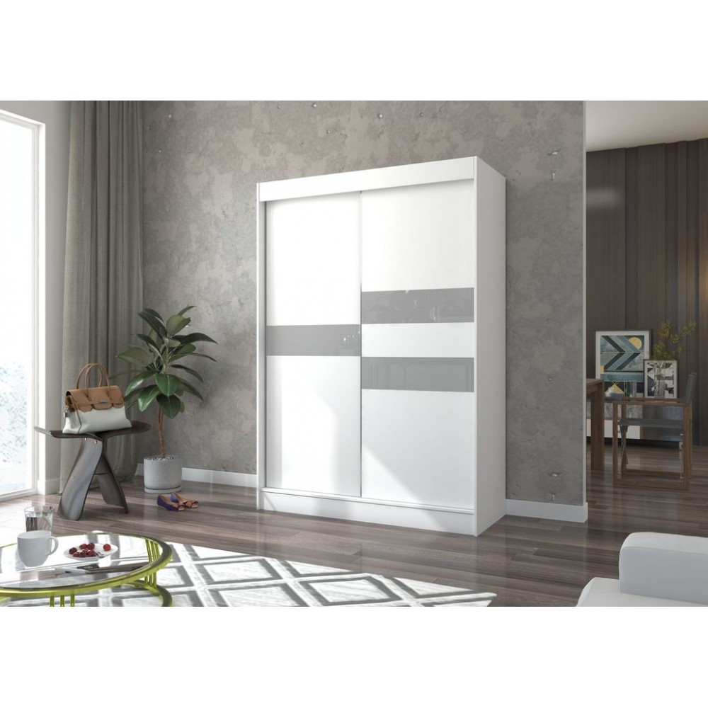 Ντουλάπα Riga 150 συρόμενη-Leuko-Gkri 150x61x215