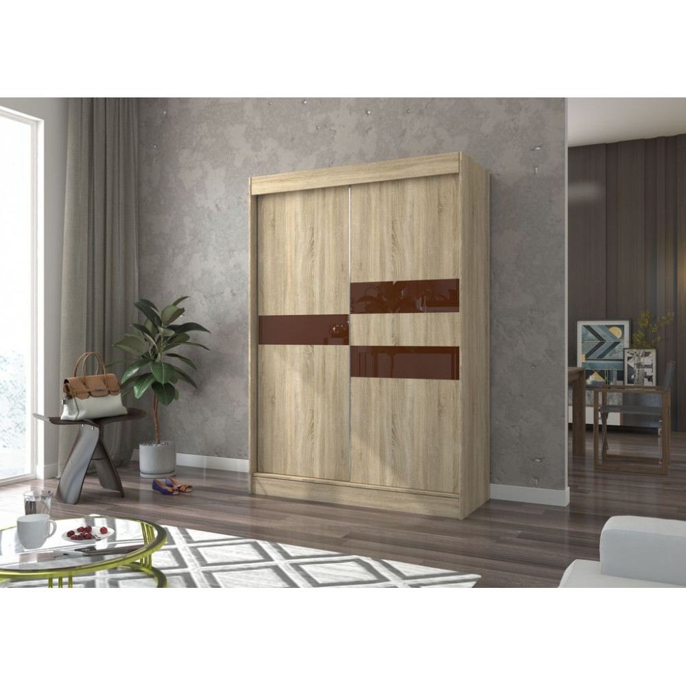 Ντουλάπα Riga 150 συρόμενη-Drus-Kafe 150x61x215