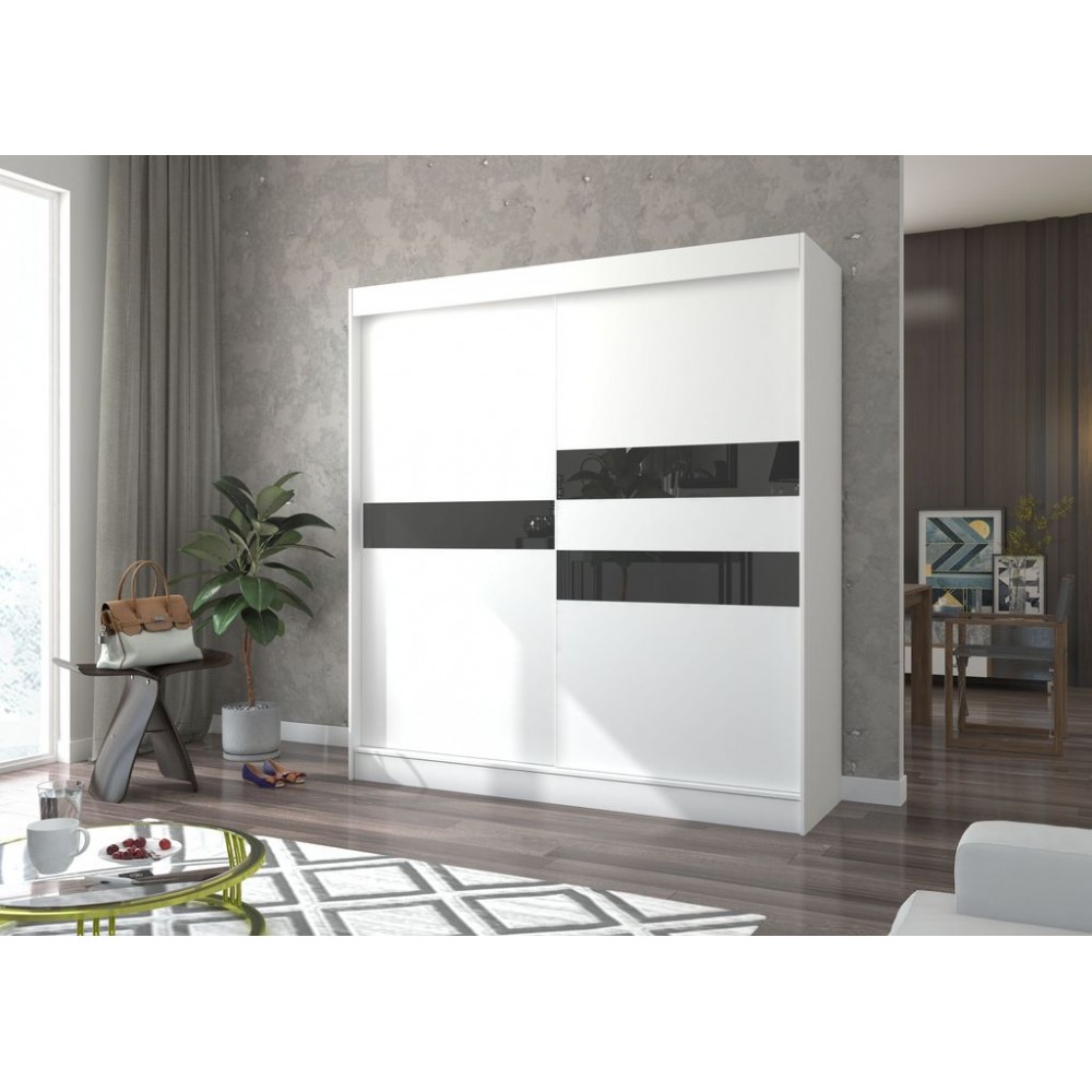 Ντουλάπα Riga 200 συρόμενη-Leuko-Mauro 200x61x215