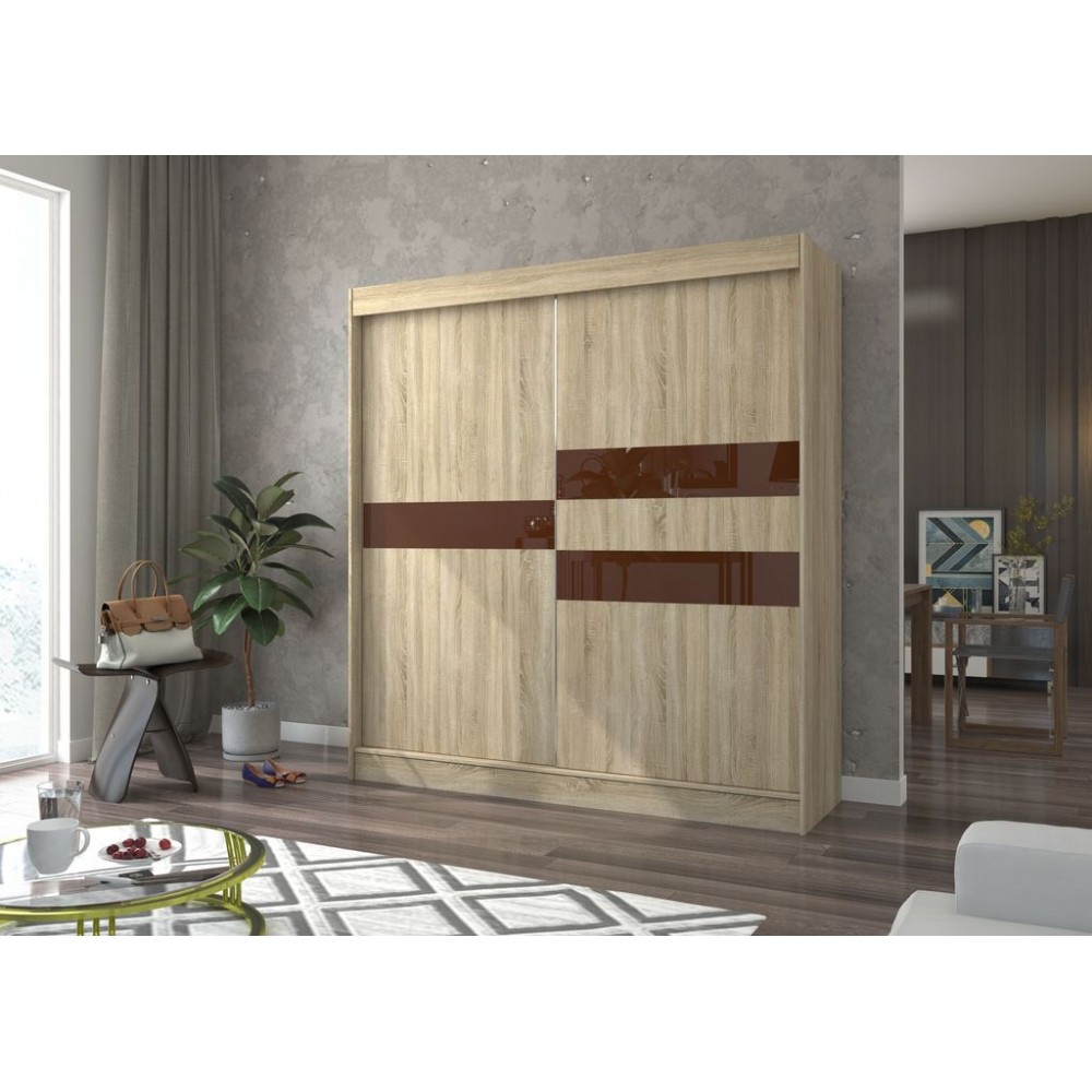 Ντουλάπα Riga 200 συρόμενη-Drus-Kafe 200x61x215
