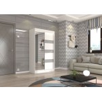 Ντουλάπα Bissom 120 συρόμενη-Leuko-Gkri 120x61x215