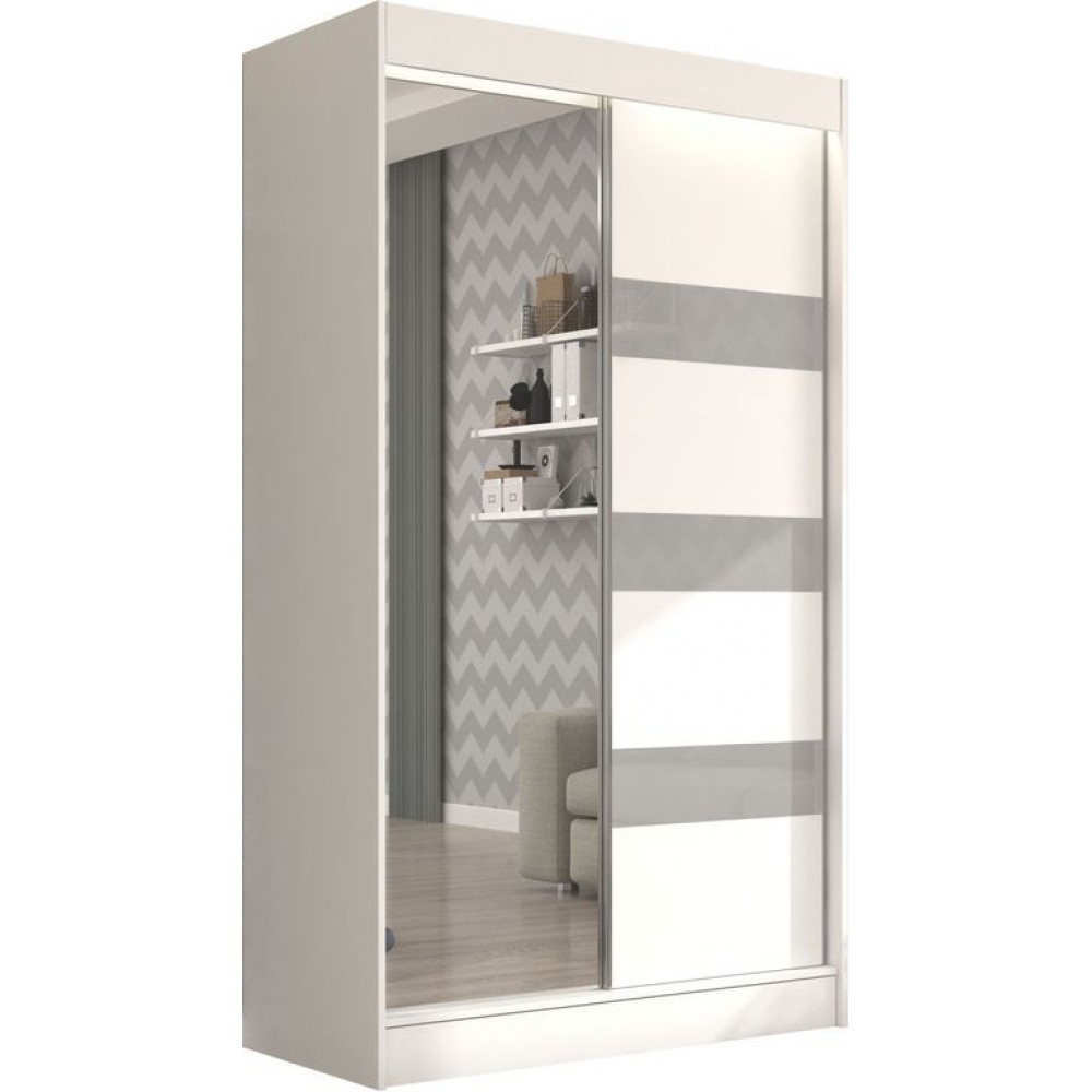 Ντουλάπα Bissom 120 συρόμενη-Leuko-Gkri 120x61x215