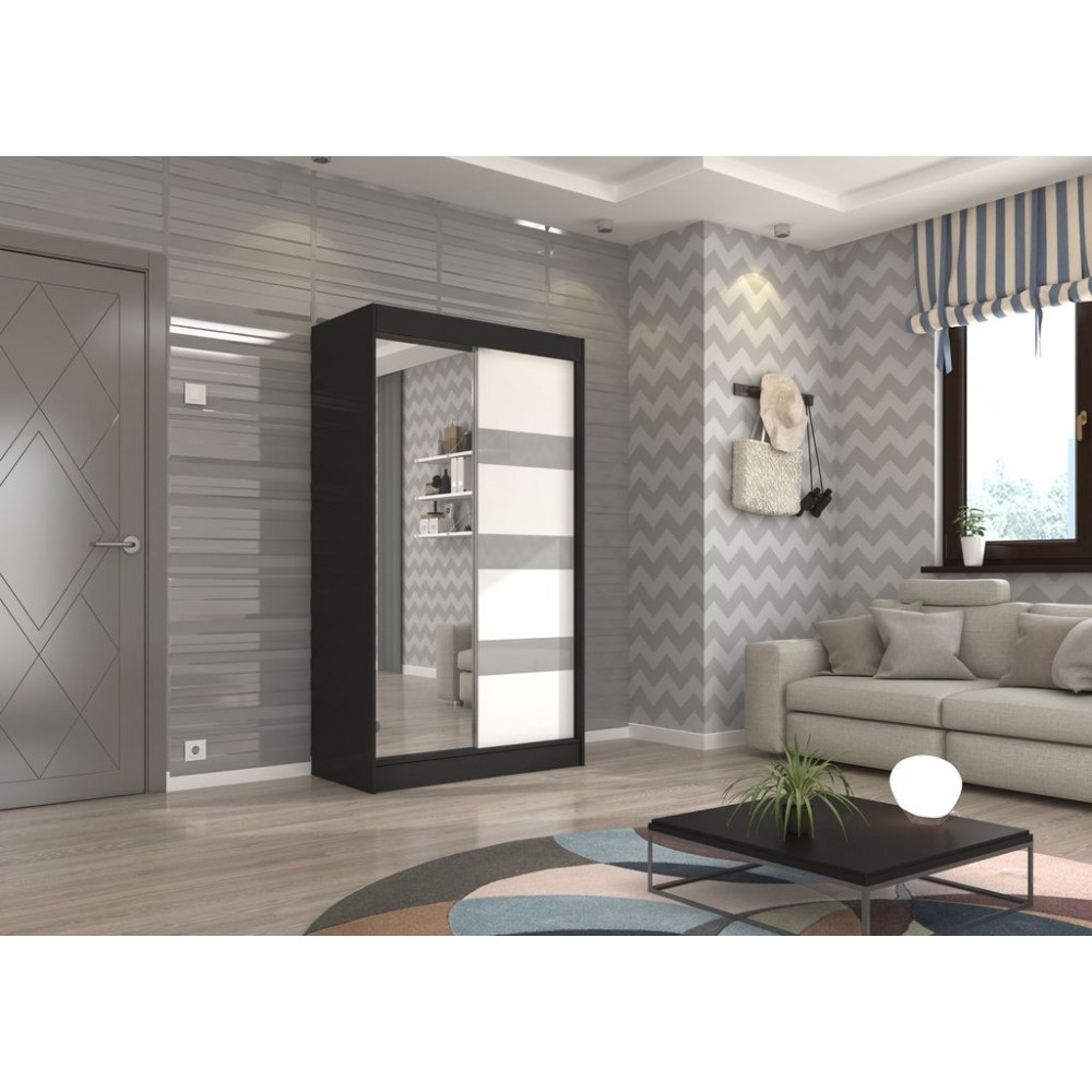 Ντουλάπα Bissom 120 συρόμενη-Leuko-Mauro-Gkri 120x61x215