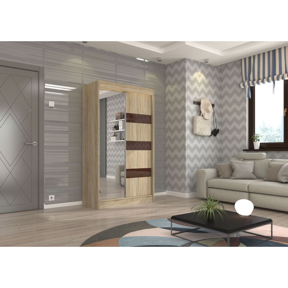 Ντουλάπα Bissom 120 συρόμενη-Drus-Kafe 120x61x215