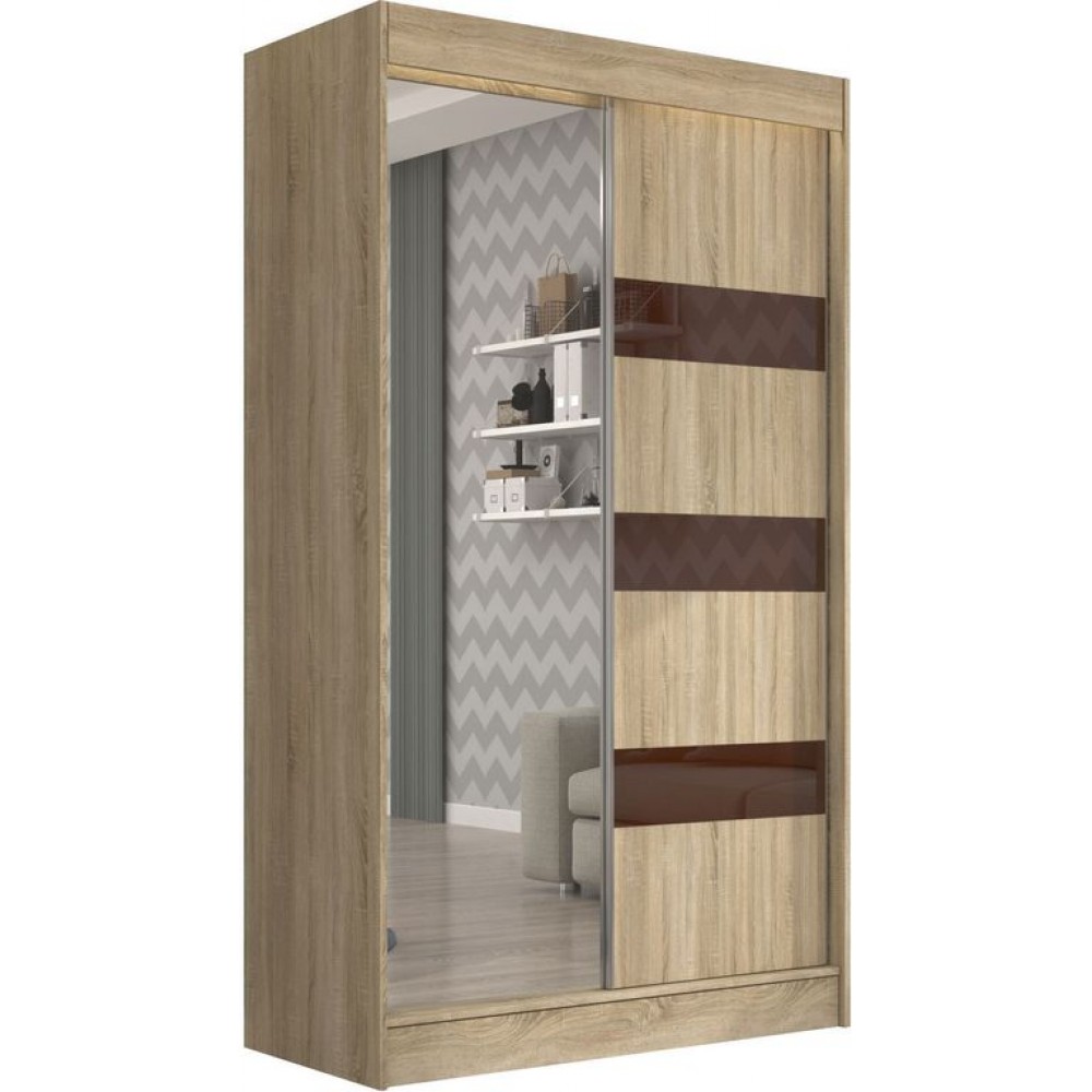 Ντουλάπα Bissom 120 συρόμενη-Drus-Kafe 120x61x215
